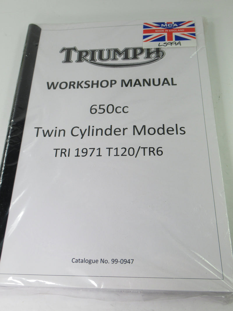 Triumph Workshop Manual 650 40cu in. Twins 99-0947 KE 00001 book