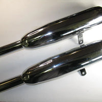 70-4118/19 Triumph muffler set 6T T110 T120 Duplex pre-Unit mufflers 1 3/4" E4118/9