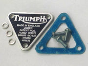 Triumph patent plate 70-8762 T150 Trident timing access plate UK Made 71-0007