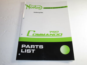 Norton Commando 750 parts list spares manual book 1972 06-3402