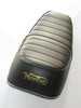 New Seat Norton Commando 750 Roadster ribbed top chrome trim w strap UK Made Andover