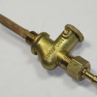 Brass push pull petcock Petrol tap 1/8" GAS x 7/16" outlet with filter BSA AJS