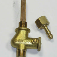 Brass push pull petcock Petrol tap 1/8" GAS x 7/16" outlet with filter BSA AJS