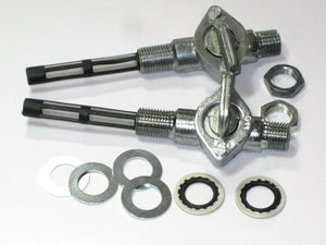 Fuel valve set British Straight Pipe Standard petcock 1/4" BSP Triumph Norton