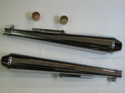 Dunstall reverse cone mufflers 26" long 1 3/4" -13/8" Norton Triumph cafe racer