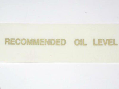 Recommended Oil Level vinyl decal Triumph BSA gold letters motorcycle