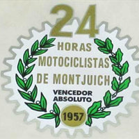 Ducati tank top decal Horas Motorciclistas De montjuich 1957 peel and stick