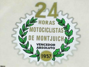 Ducati tank top decal Horas Motorciclistas De montjuich 1957 peel and stick