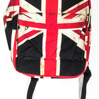 Union Jack British Flag Distressed Backpack England UK canvas back pack