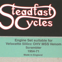 Velocette 500 OHV MSS Venom gasket set gaskets kit Scrambler 1954 55 56 to 1971 * !