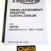 Triumph replacement parts book 1979 Bonneville 750 T140E T140 USA 99-7102 Early