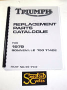 Triumph replacement parts book 1979 Bonneville 750 T140E T140 USA 99-7102 Early