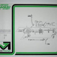 Norton laminated poster Electric Start 850 transmission gearbox exploded view