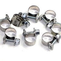 8 each ABA Fuel Tubing line clips clamps 13/32" - 15/32" Stainless