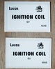 Lucas Ignition Coil 6v Black and White Decal Decals Peel and Stick Lion