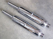Triumph Muffler Set 5T 6T T100 70-1567 70-1568 1938-1954 UK Made silencers