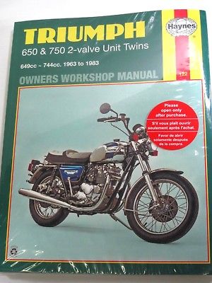 TRIUMPH Workshop Maintenance Manual Haynes 650 750 Unit Twins 1963 to 1983 Book