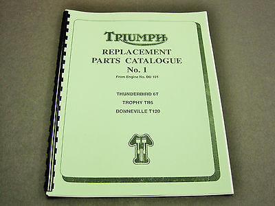 Triumph 6T TR6 T120 Replacement Parts Catalogue No1 manual book 1963 650 99-0820