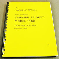 Triumph Trident Model T160 Electric Start Workshop Manual book 750 00-4225
