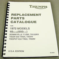 Triumph T120R TR6R TR6C Replacement Parts Catalogue manual book 1972 650 99-0953