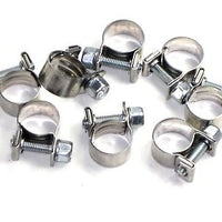 8 each Fuel gas line clamps ABA SS 29/64 to 33/64 " hose tube