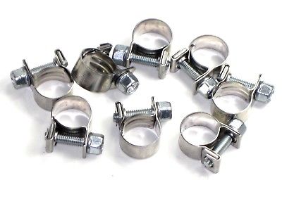 8 each Fuel gas line clamps ABA SS 29/64 to 33/64 