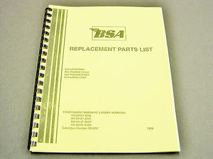 BSA A65 A50 650 500 Replacement Parts List manual book 1970 00-5707