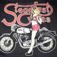 Steadfast Cycles Small shirt pinup girl Vintage Cafe Racer Mens classic British 