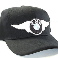 White BMW Wing Hat baseball cap vintage motorcycle patch black ballcap