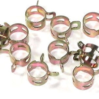 Fuel line clip set of 10 for 1/4" fuel line motorcycle carb tubing spring clips