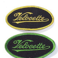 2 each VELOCETTE motorcycycle patch for hat jacket venom valiant green and gold