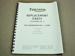 Triumph 6T TR6 T120 Replacement Parts Catalogue No2 manual book 1964 650 99-0821