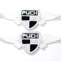 2 each puch white wings patch vintage motorcycle scooter like vespa