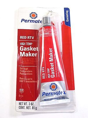 Moto Seal Gasket Maker Red high Temp 3oz Permatex 29132 RTV Silicone Engine