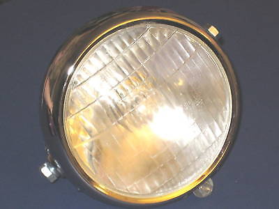 Headlight bucket 5 3/4" cafe racer shell 6v 6 volt light sidemount NOS small