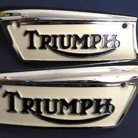 Triumph tank badges painted 1969 to 1979 reproduction gas tank 82-9700T 82-9700