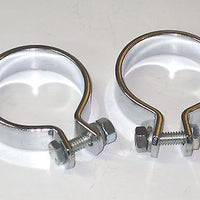 pair 1 7/8" motorcycle exhaust muffler CLAMPS Chrome clamp set Harley