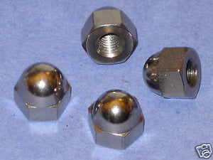 set of 4 Acorn nuts 3/8"-26 CEI Triumph BSA 1959-68 stainless steel dome nut 