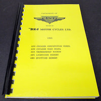 Replacement Parts Catalog manual mini book spares 1965 BSA A50 A65 500 650