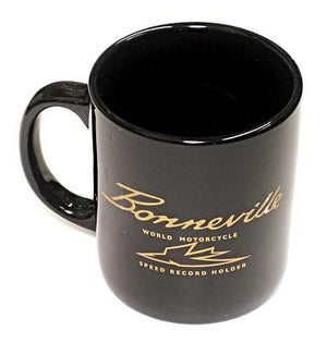 Bonnieville Mug 10oz coffee cup ceramic motorcycle logo Black UK Made