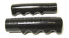 Black finger grips for 7/8" motorcycle handlebars w 1" throttle chopper bobber