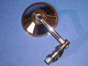 Clamp on mirror 4" round 3.5 stem motorcycle 7/8" handlebars