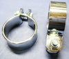 Muffler clamps 1 1/2" motorcycle exhaust clips chrome clamp set of 2