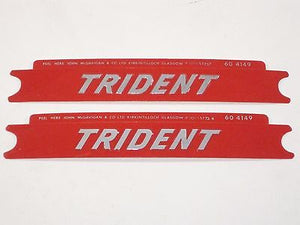 TRIDENT sidecover decal red Triumph side cover embossed sticker 60-4149