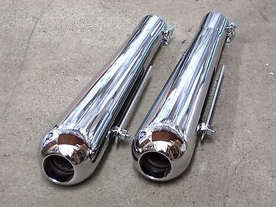 1 3/4" inlet smoothy mufflers exhaust tips Triumph Norton BSA Custom Motorcycle 