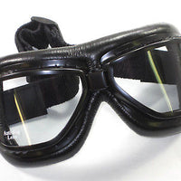 Roadhawk Goggles black motorcycle classic style goggle set tinted non scratch