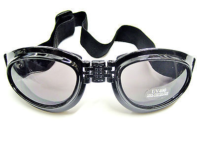 Folding Goggles light smoke Tinted Lenses day lens eye wear UV 400 motorcycle