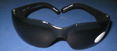 Saftey type glasses motorcycle black frame dark tinted lenses NEW shooting