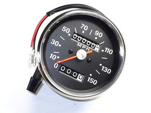 Speedo 150 MPH for Triumph Norton BSA smiths replica speedometer Black Face