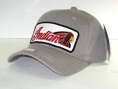 Indian Motorcycle Red Logo Grey Hat Embroidered Logo